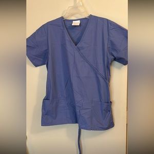 All Heart mock-wrap scrub top